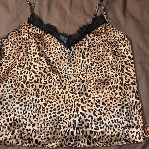 Cheetah silk tank